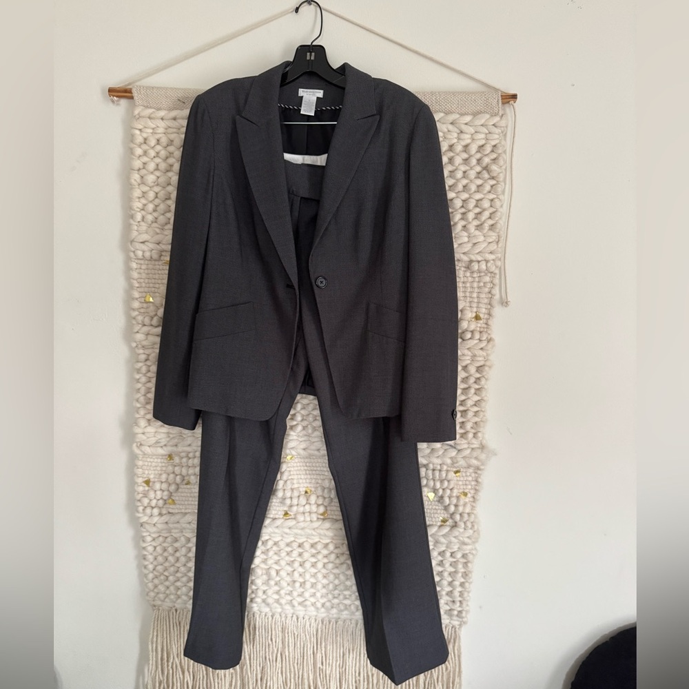 Women’s Worthington Gray Blazer and Pants Set Pantsuit